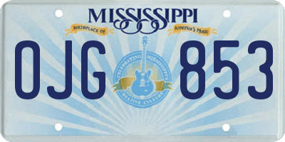 MS license plate OJG853