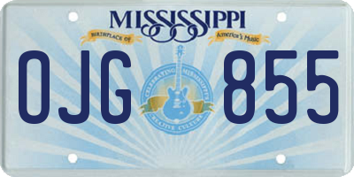 MS license plate OJG855
