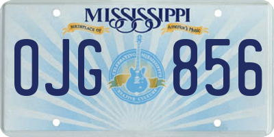 MS license plate OJG856