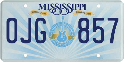 MS license plate OJG857