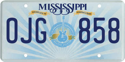 MS license plate OJG858