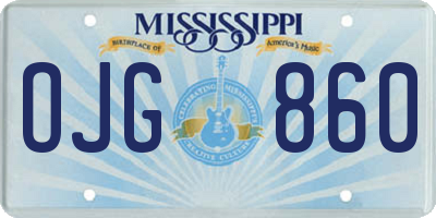 MS license plate OJG860