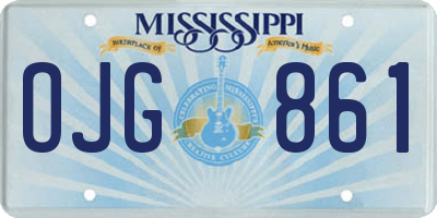 MS license plate OJG861