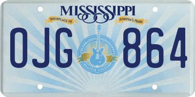 MS license plate OJG864