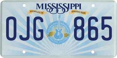 MS license plate OJG865