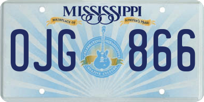 MS license plate OJG866