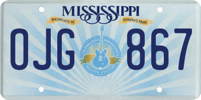 MS license plate OJG867