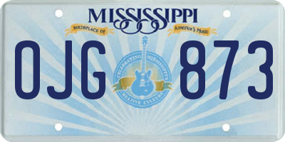 MS license plate OJG873