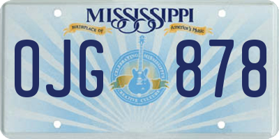 MS license plate OJG878