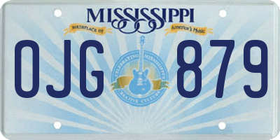 MS license plate OJG879