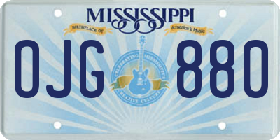 MS license plate OJG880