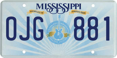 MS license plate OJG881