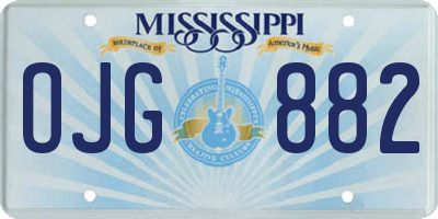 MS license plate OJG882