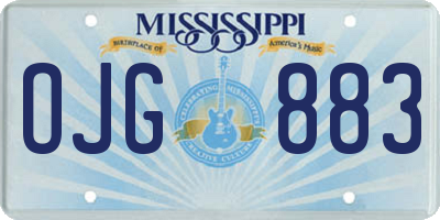 MS license plate OJG883