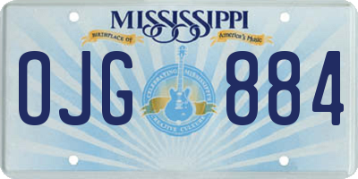 MS license plate OJG884