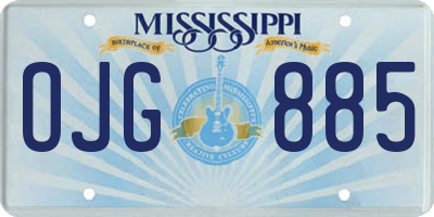 MS license plate OJG885