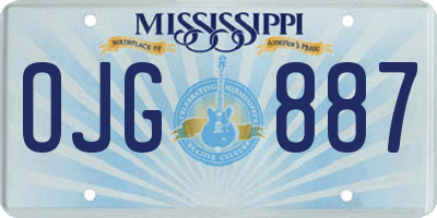 MS license plate OJG887