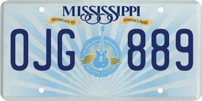 MS license plate OJG889