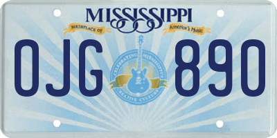 MS license plate OJG890