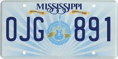 MS license plate OJG891