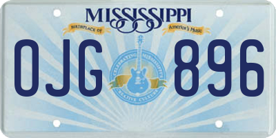 MS license plate OJG896