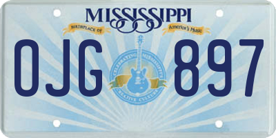 MS license plate OJG897