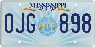 MS license plate OJG898