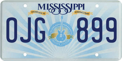 MS license plate OJG899
