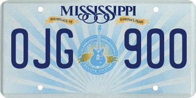 MS license plate OJG900