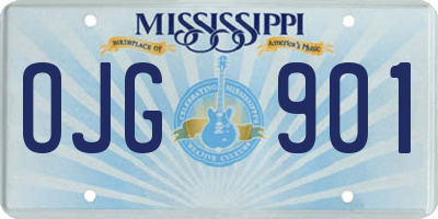 MS license plate OJG901