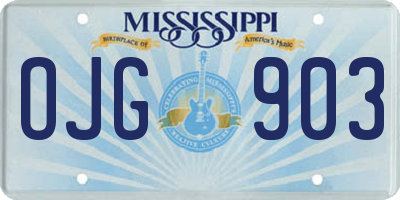 MS license plate OJG903
