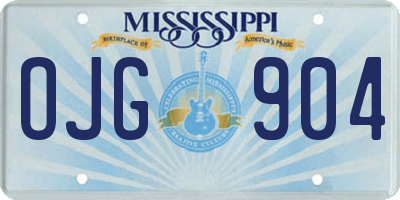 MS license plate OJG904