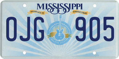 MS license plate OJG905