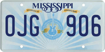 MS license plate OJG906