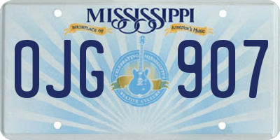 MS license plate OJG907