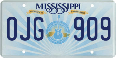 MS license plate OJG909