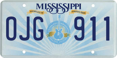 MS license plate OJG911
