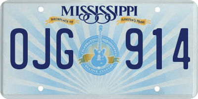 MS license plate OJG914