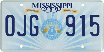 MS license plate OJG915