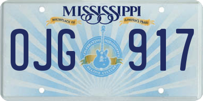 MS license plate OJG917