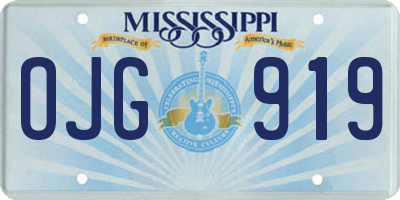 MS license plate OJG919
