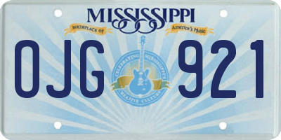 MS license plate OJG921