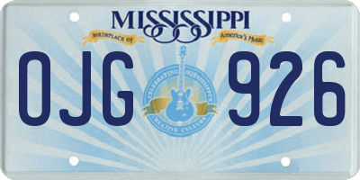 MS license plate OJG926