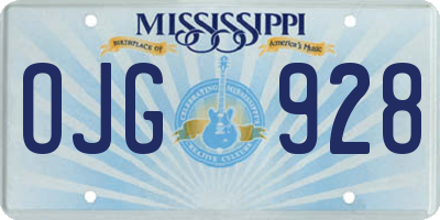 MS license plate OJG928