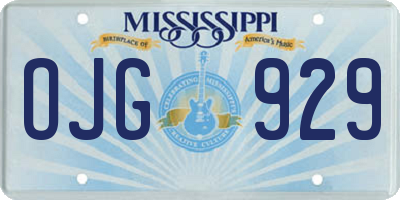 MS license plate OJG929
