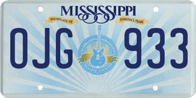 MS license plate OJG933