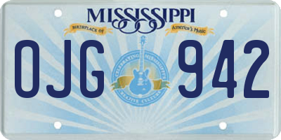 MS license plate OJG942