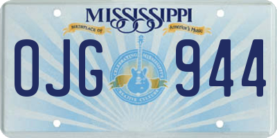 MS license plate OJG944