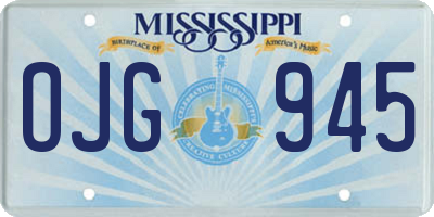 MS license plate OJG945