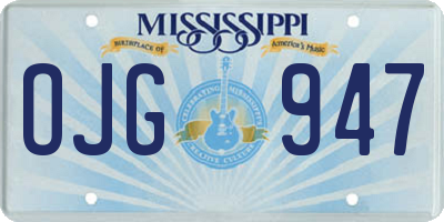 MS license plate OJG947